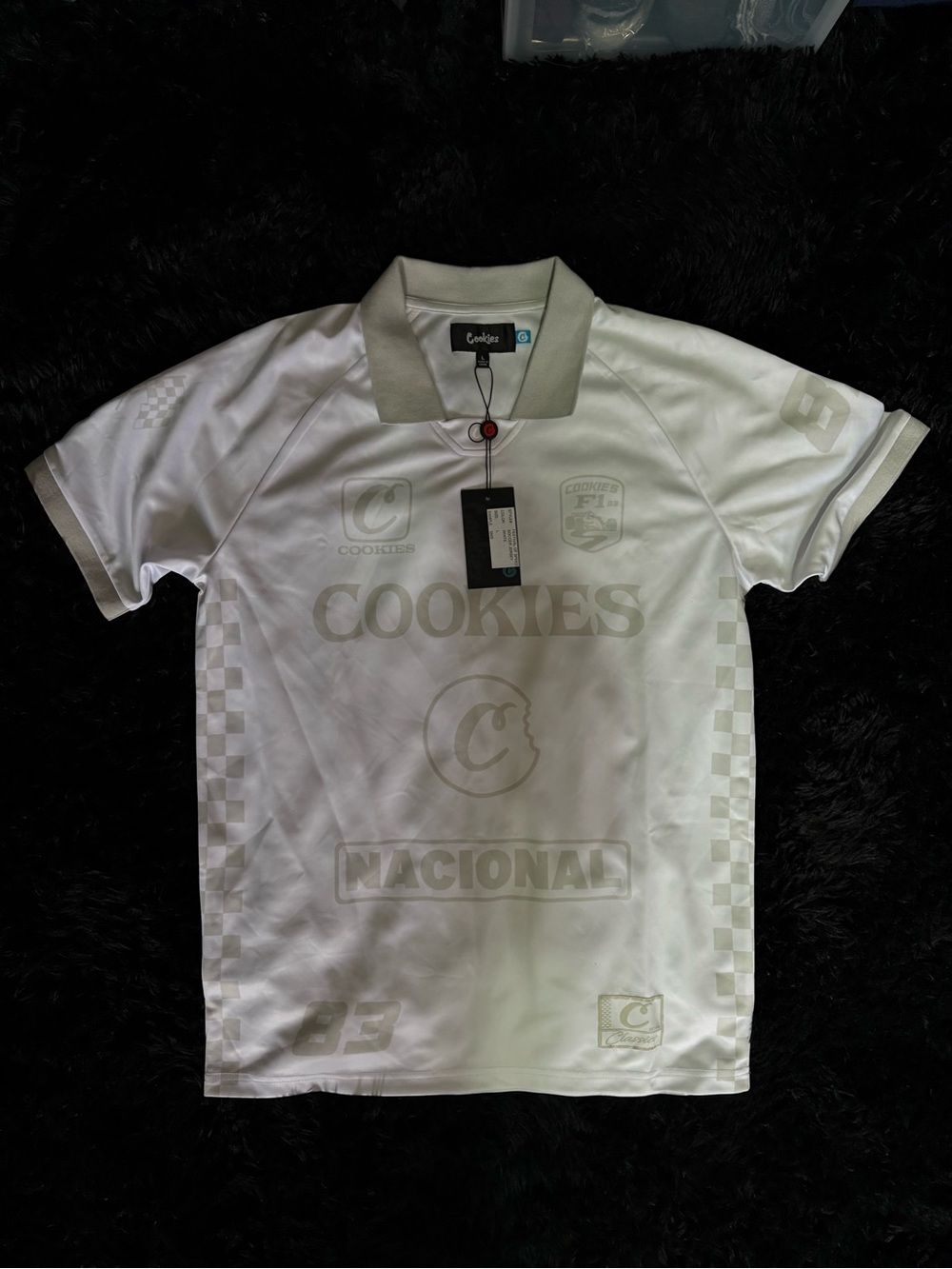 Cookies White Men's Polo Shirt with Subtle Logos